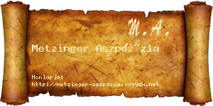 Metzinger Aszpázia névjegykártya